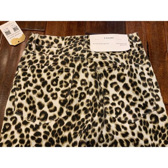 Frame Brown Leopard Print "Ali High Rise Cigarette" Skinny Jeans, Size 26, NWT! - Picture 7 of 8